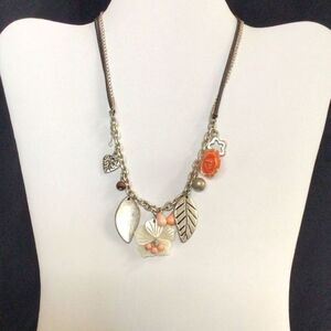 Vintage Silver Orange Charm Necklace